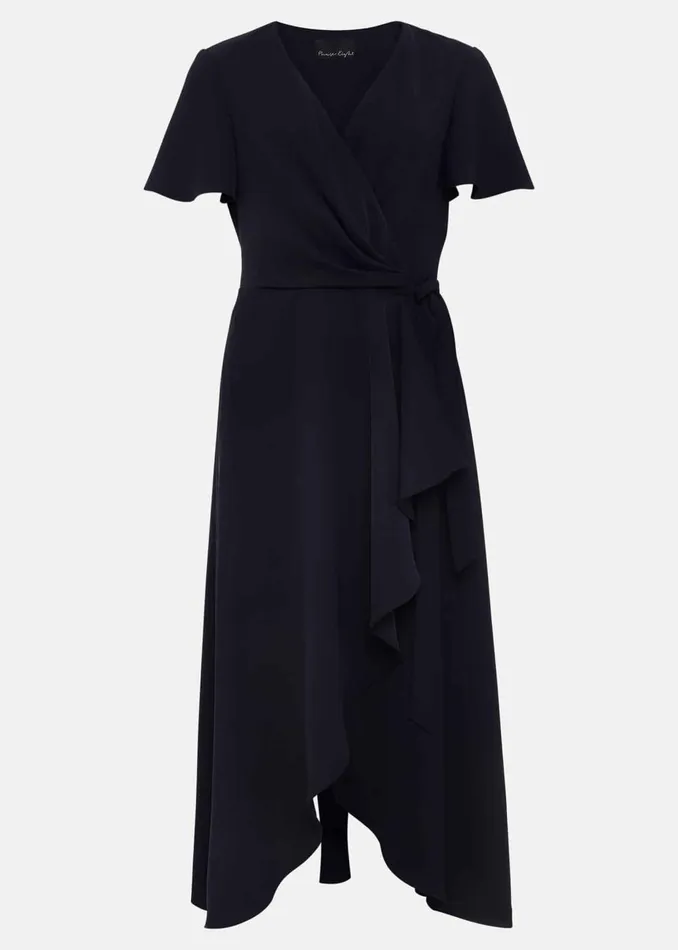 Women Phase Eight Occasion Dresses Julissa Navy Frill Wrap Dress Navy