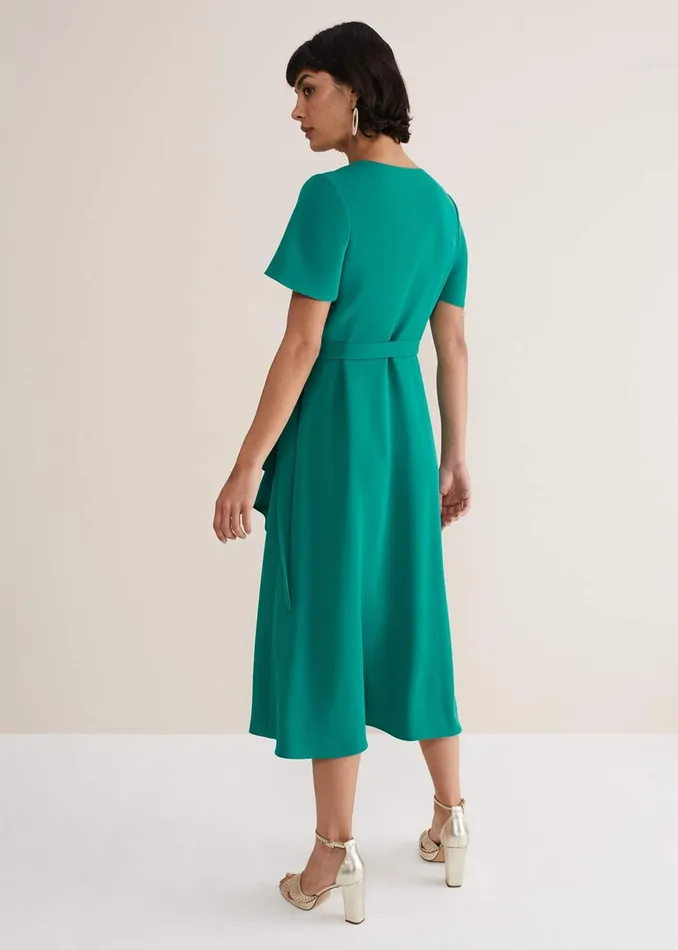 Women Phase Eight Occasion Dresses Julissa Ruffle Wrap Midi Dress Bright Green