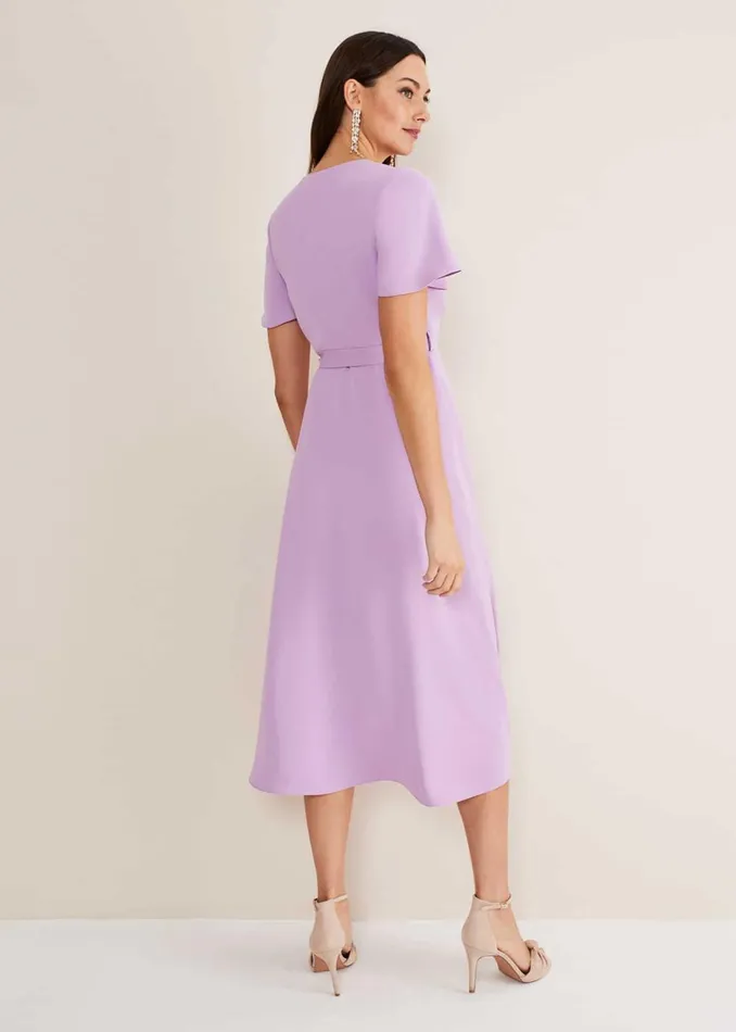 Women Phase Eight Occasion Dresses Julissa Ruffle Wrap Midi Dress Crocus