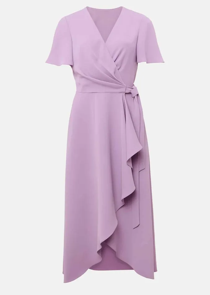 Women Phase Eight Occasion Dresses Julissa Ruffle Wrap Midi Dress Crocus