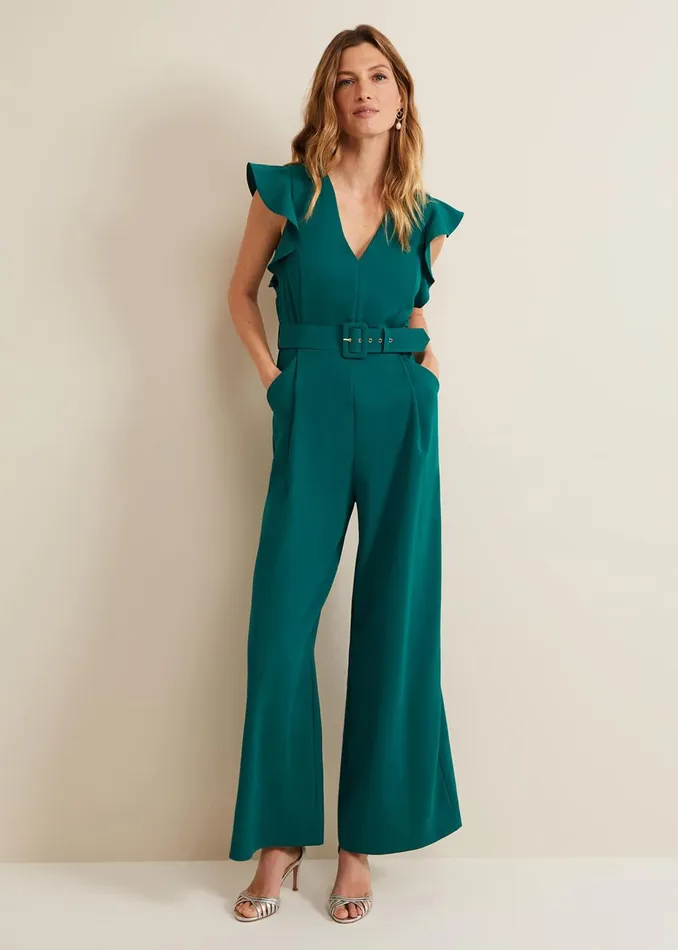 Women Phase Eight Occasion Dresses Kallie Belted Jumpsuit Green