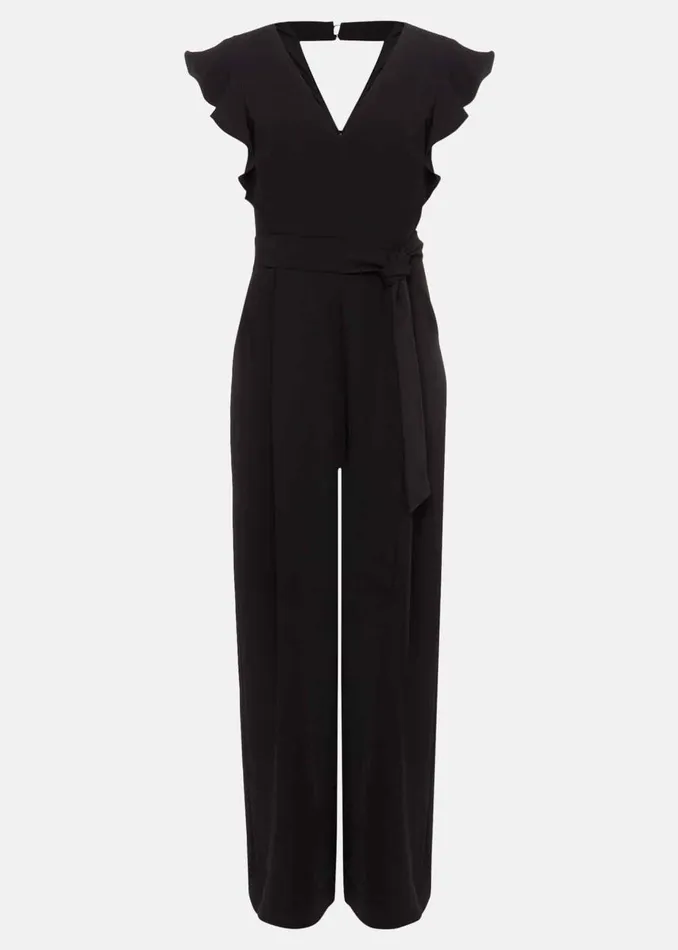 Women Phase Eight Occasion Dresses Kallie Ruffled Wide Leg Jumpsuit Black