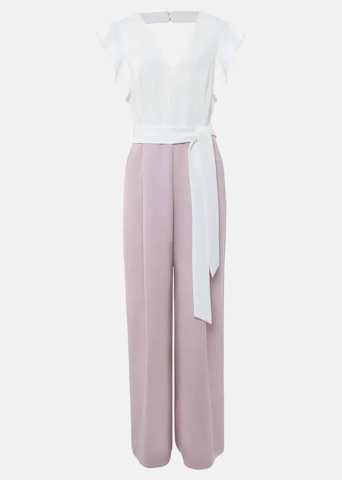 Women Phase Eight Occasion Dresses Kallie V Neck Frill Jumpsuit Antique Rose