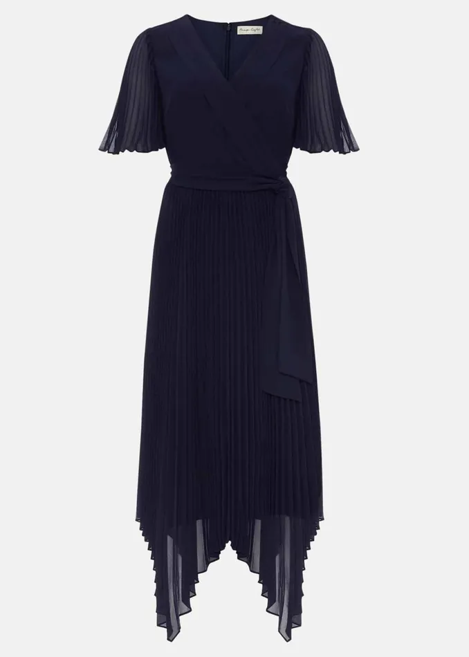 Women Phase Eight Occasion Dresses Kendall Pleated Midi Dress Navy