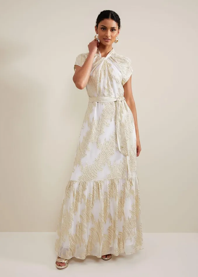 Women Phase Eight Occasion Dresses Kerena Shimmer Maxi Dress Multicoloured