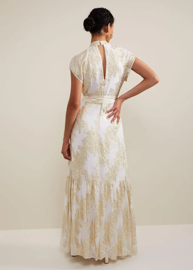 Women Phase Eight Occasion Dresses Kerena Shimmer Maxi Dress Multicoloured