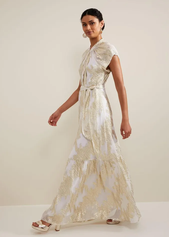 Women Phase Eight Occasion Dresses Kerena Shimmer Maxi Dress Multicoloured