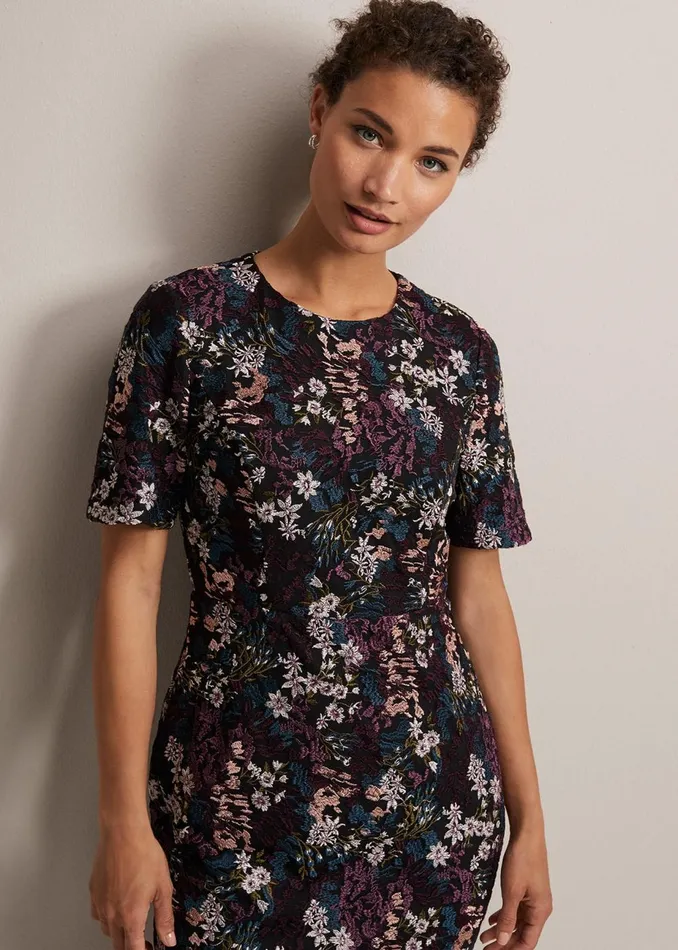 Women Phase Eight Occasion Dresses Keshia Floral Embroidered Mini Dress Multicoloured
