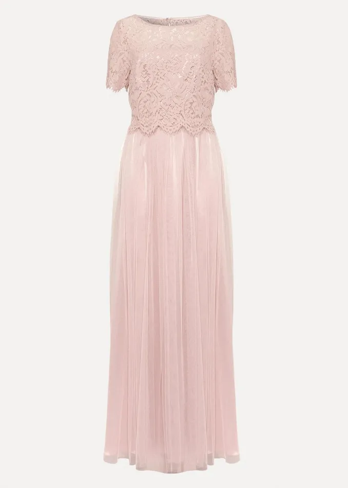 Women Phase Eight Occasion Dresses Kiera Lace Tulle Maxi Dress Petal