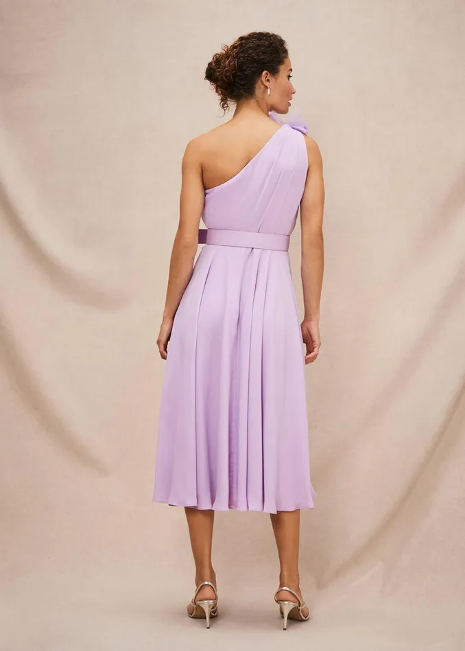 Women Phase Eight Occasion Dresses Kiki One Shoulder Midi Dress Crocus