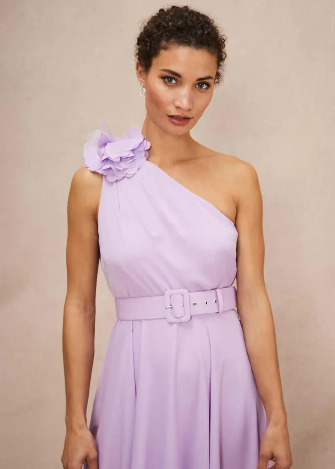 Women Phase Eight Occasion Dresses Kiki One Shoulder Midi Dress Crocus