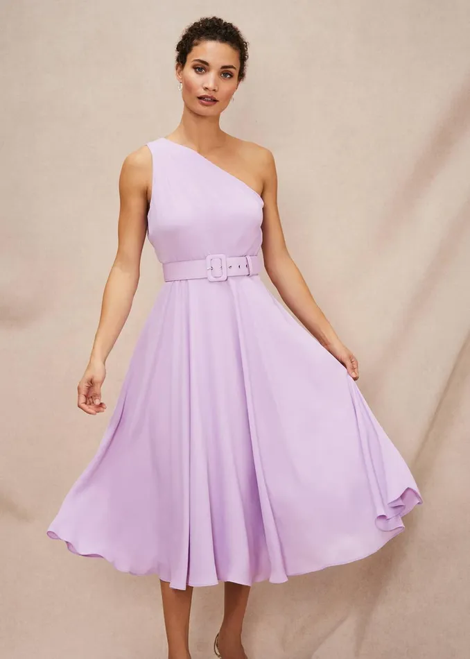 Women Phase Eight Occasion Dresses Kiki One Shoulder Midi Dress Crocus