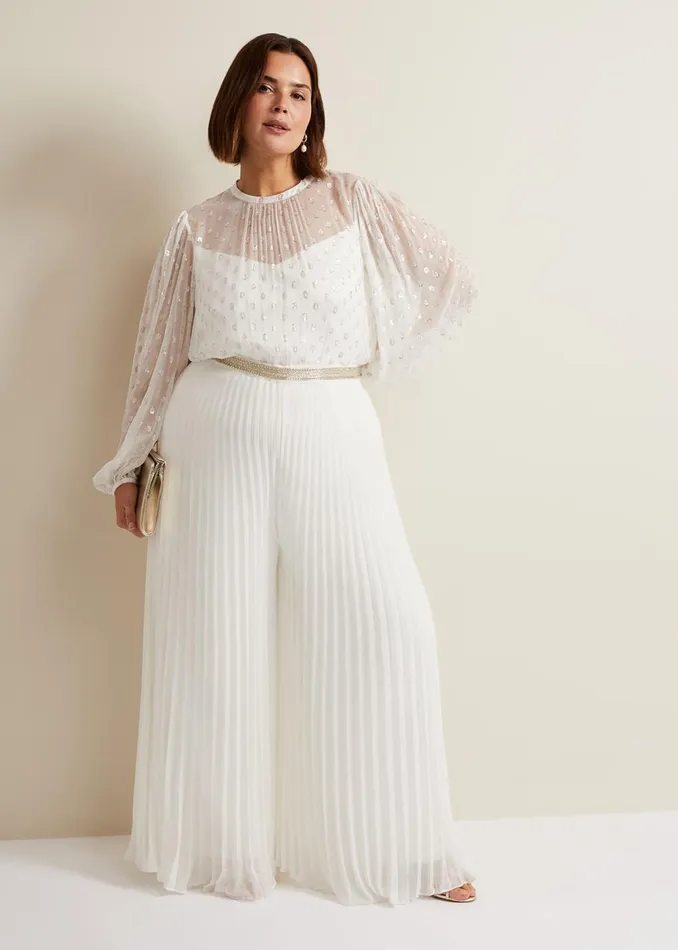 Women Phase Eight Occasion Dresses Larissa Pleated Jumpsuit Ivory