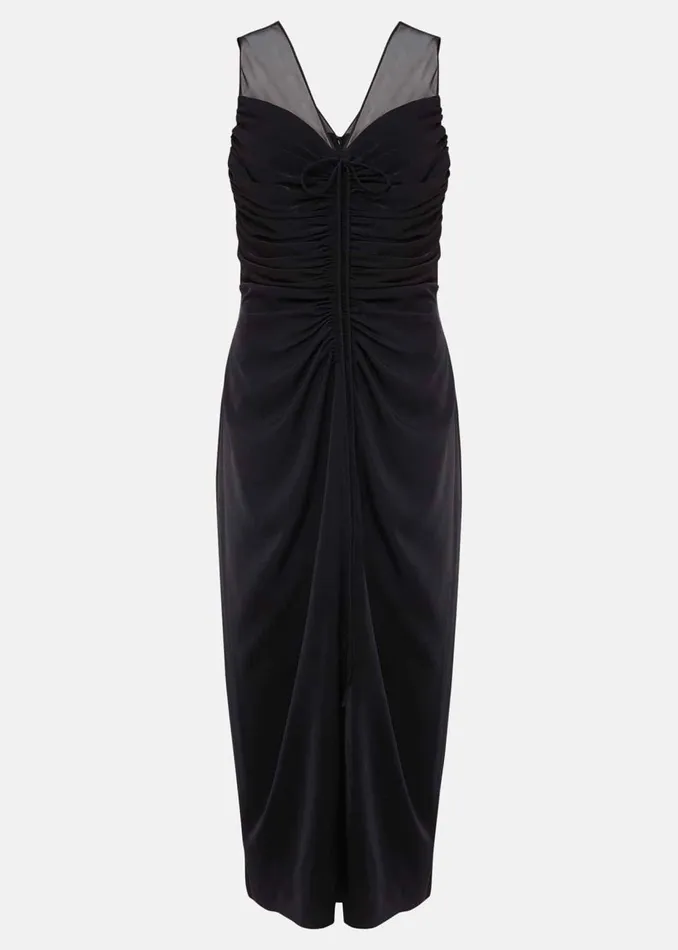 Women Phase Eight Occasion Dresses Leah Ruched Midi Dress Black