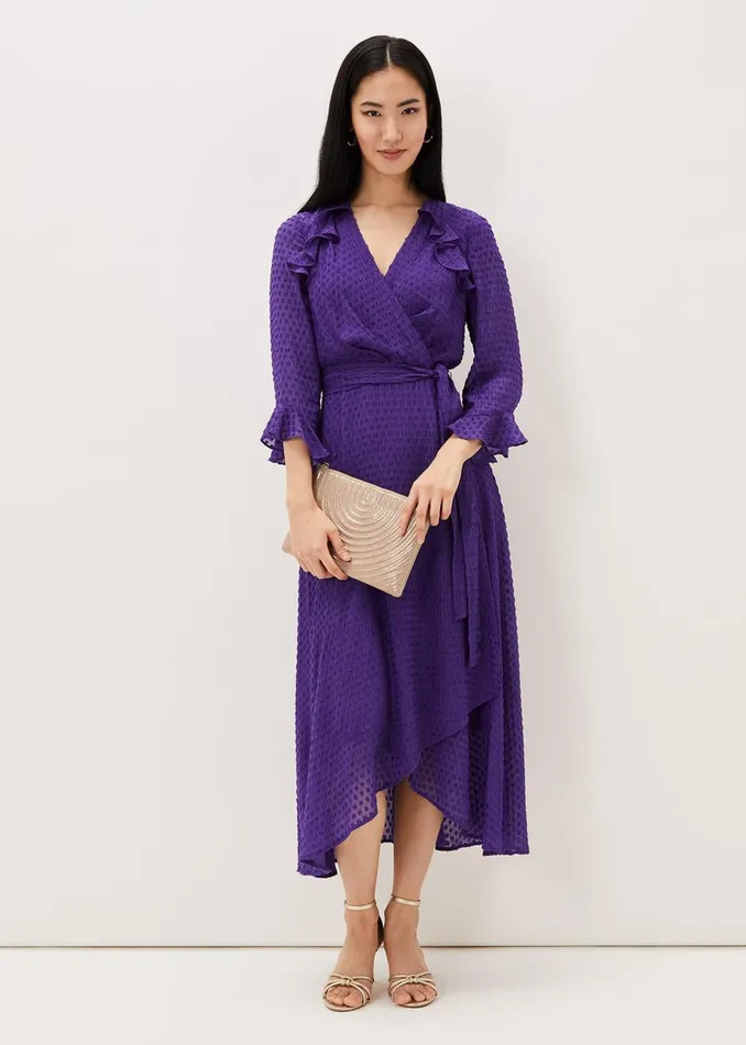 Women Phase Eight Occasion Dresses Lilibeth Wrap Midi Dress Violet