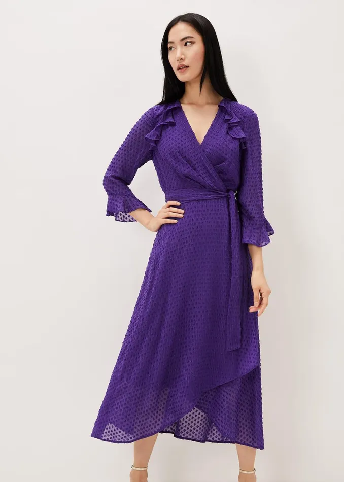 Women Phase Eight Occasion Dresses Lilibeth Wrap Midi Dress Violet