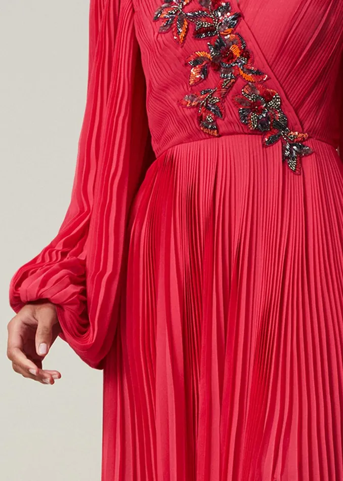 Women Phase Eight Occasion Dresses Lillian Pleated Wrap Maxi Dress Pink