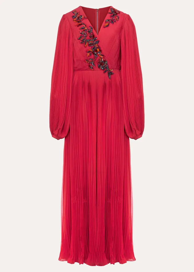 Women Phase Eight Occasion Dresses Lillian Pleated Wrap Maxi Dress Pink