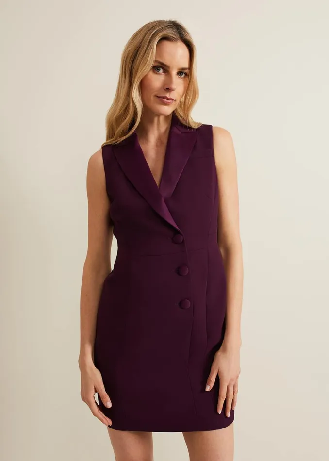Women Phase Eight Occasion Dresses Lolicia Sleeveless Tux Dress Burgundy
