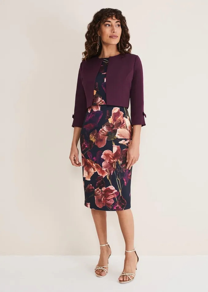Women Phase Eight Occasion Dresses Lorna Double Layer Scuba Dress Navymulti