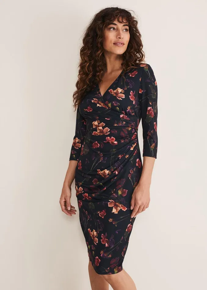 Women Phase Eight Occasion Dresses Lottia Print Dress Navymulti