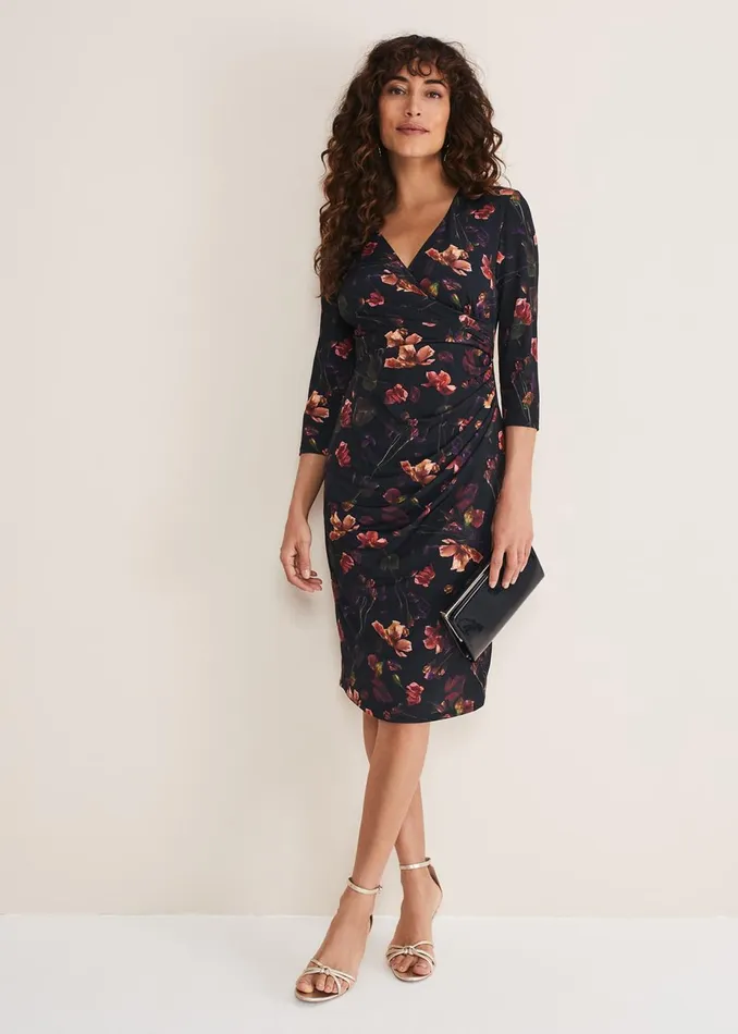 Women Phase Eight Occasion Dresses Lottia Print Dress Navymulti