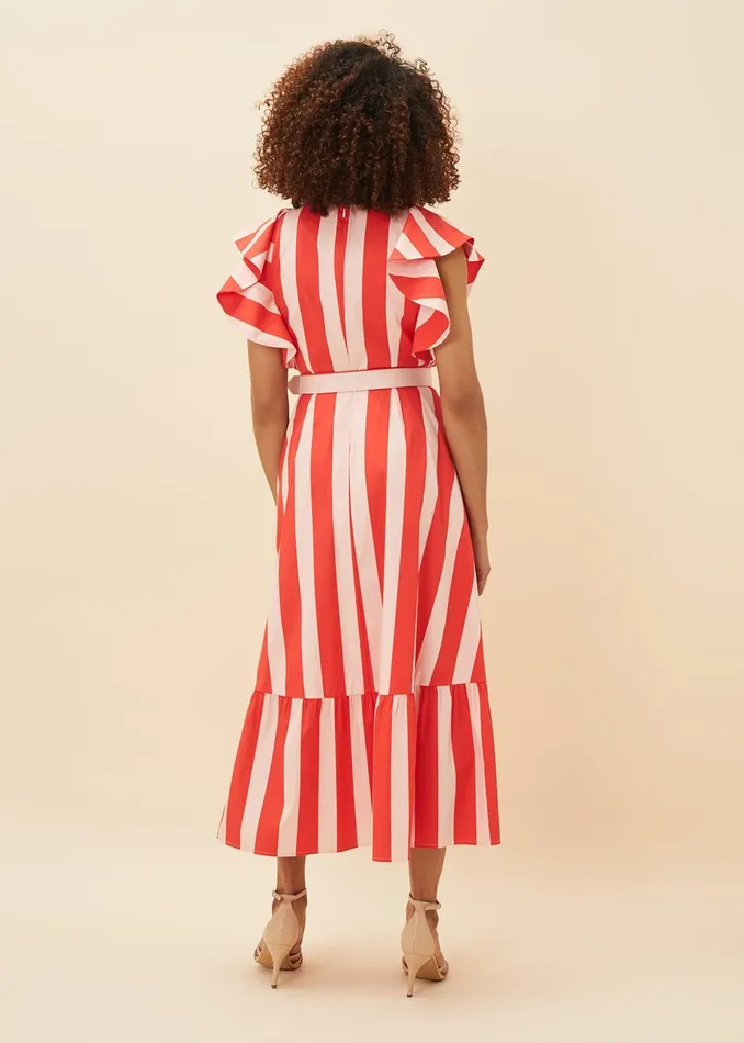 Women Phase Eight Occasion Dresses Lottie Stripe Maxi Dress Firepink