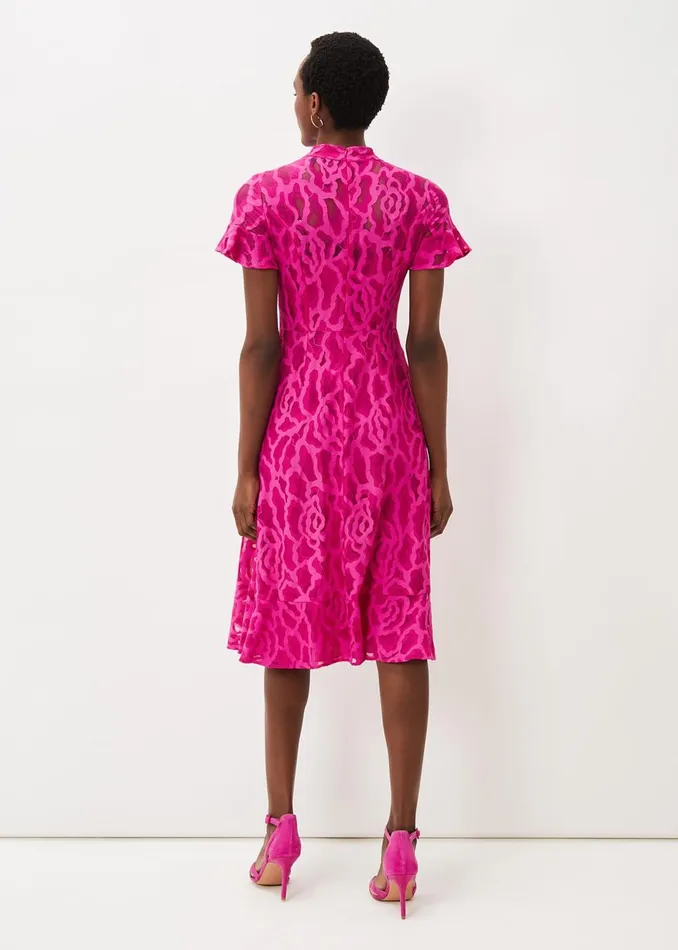 Women Phase Eight Occasion Dresses Lulu Lace Midi Dress Magenta Pink