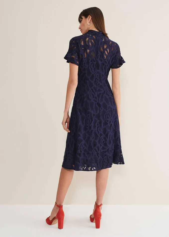 Women Phase Eight Occasion Dresses Lulu Lace Midi Dress Navy