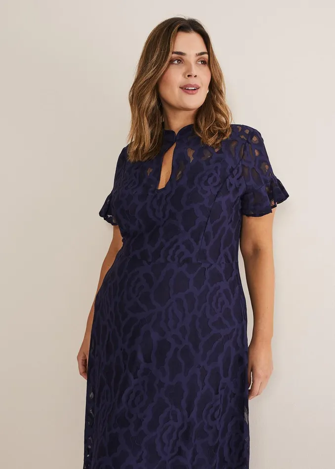 Women Phase Eight Occasion Dresses Lulu Lace Midi Dress Navy