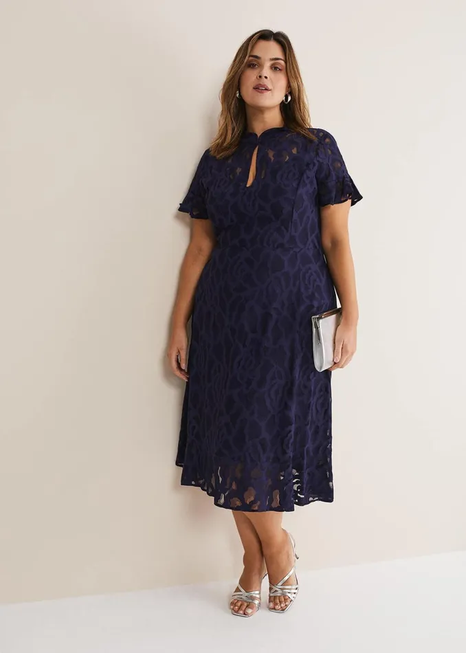 Women Phase Eight Occasion Dresses Lulu Lace Midi Dress Navy