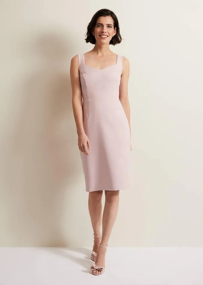 Women Phase Eight Occasion Dresses Lynette Lace Double Layer Dress Pale Pink