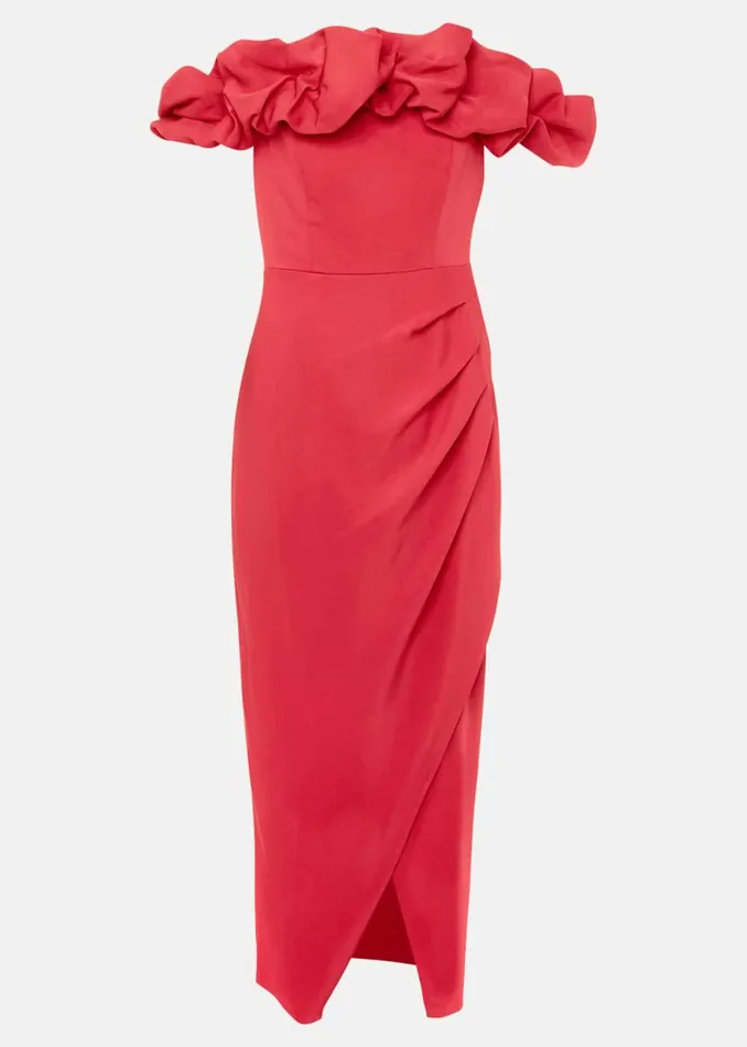 Women Phase Eight Occasion Dresses Mallory Off The Shoulder Midaxi Dress Raspberry