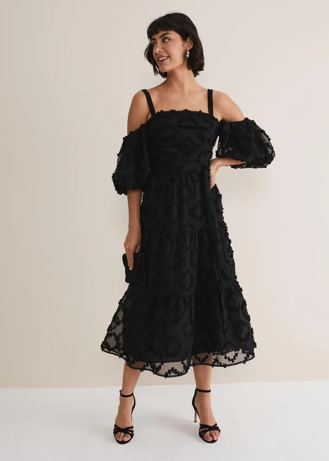 Women Phase Eight Occasion Dresses Margarita Off The Shoulder Midaxi Dress Black