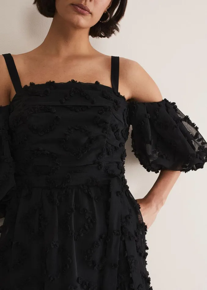 Women Phase Eight Occasion Dresses Margarita Off The Shoulder Midaxi Dress Black