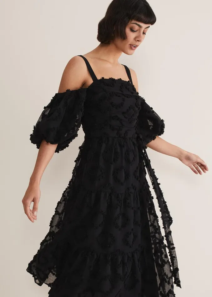 Women Phase Eight Occasion Dresses Margarita Off The Shoulder Midaxi Dress Black