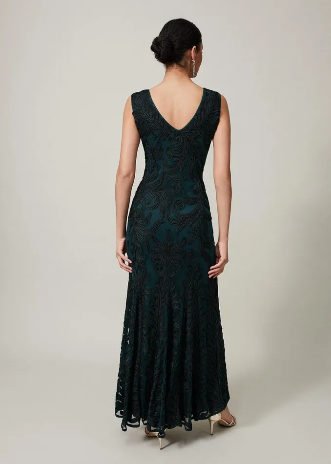 Women Phase Eight Occasion Dresses Marigold Tapework Dress Greenblack
