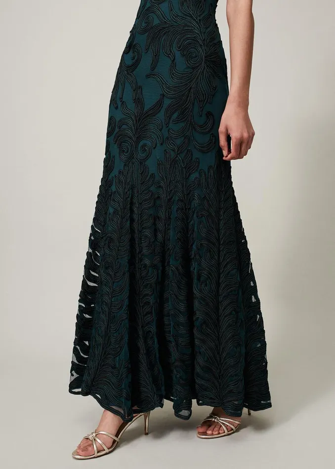 Women Phase Eight Occasion Dresses Marigold Tapework Dress Greenblack