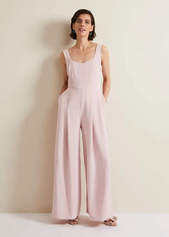Women Phase Eight Occasion Dresses Mariposa Pale Pink Lace Jumpsuit Pale Pink