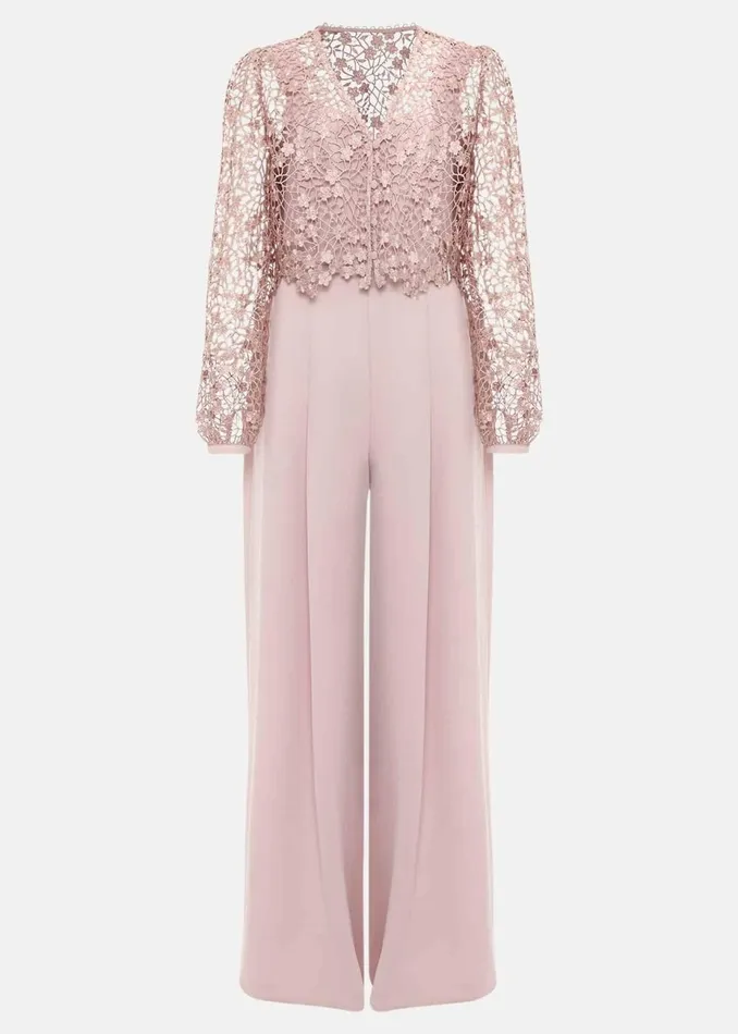 Women Phase Eight Occasion Dresses Mariposa Pale Pink Lace Jumpsuit Pale Pink