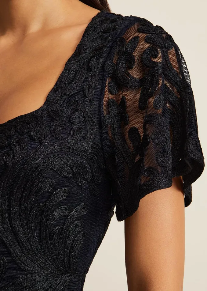 Women Phase Eight Occasion Dresses Matilda Tapework Midi Dress Navy