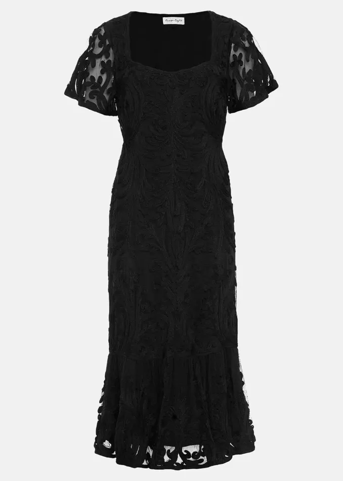 Women Phase Eight Occasion Dresses Matilda Tapework Midi Dress Navy