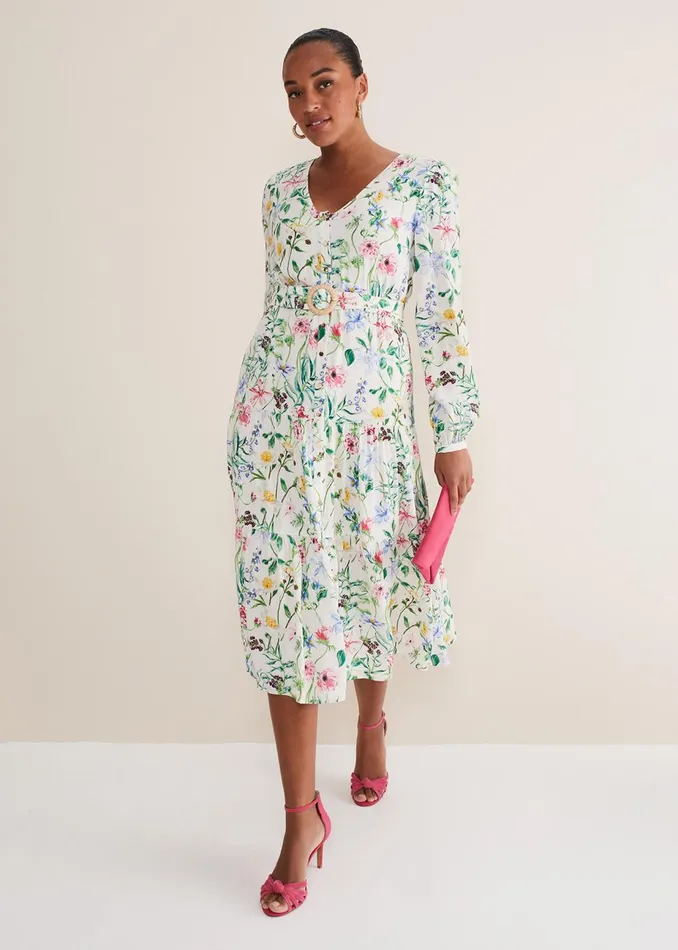 Women Phase Eight Occasion Dresses Maya Floral Midaxi Dress Ivorymulti