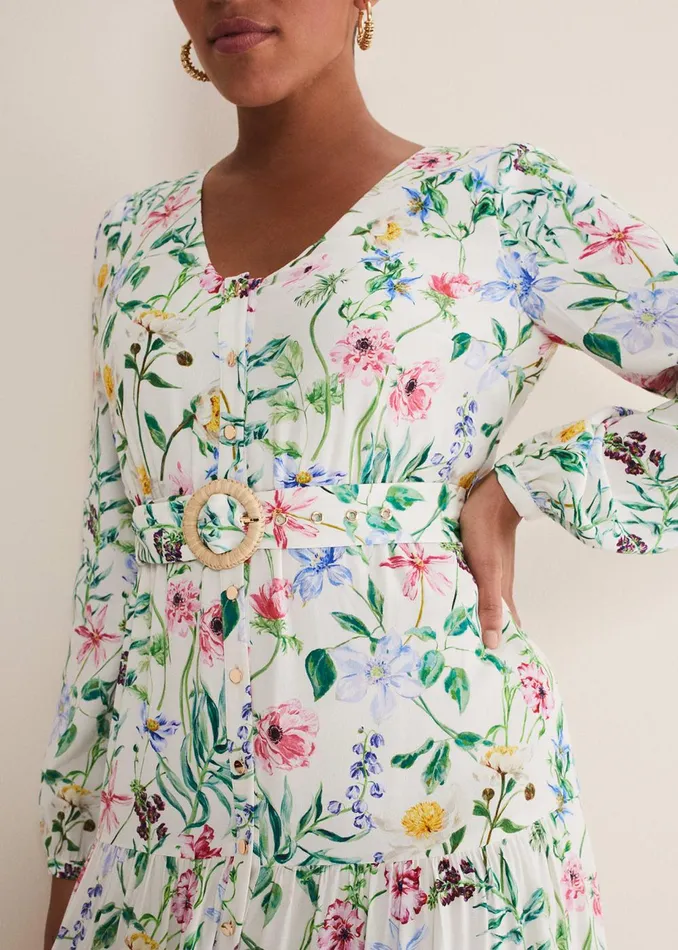 Women Phase Eight Occasion Dresses Maya Floral Midaxi Dress Ivorymulti