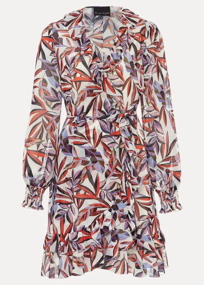 Women Phase Eight Occasion Dresses Melinda Leaf Print Mini Dress Ivorymulti