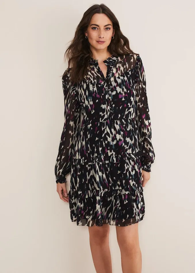 Women Phase Eight Occasion Dresses Millicent Print Tiered Dress Multicoloured