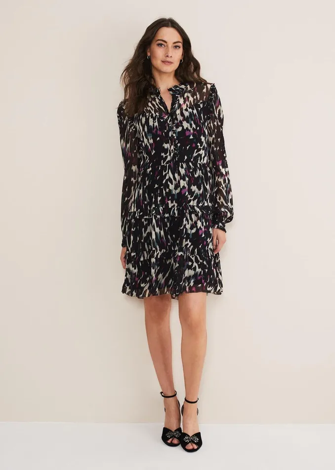 Women Phase Eight Occasion Dresses Millicent Print Tiered Dress Multicoloured