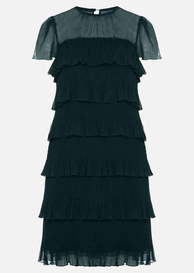 Women Phase Eight Occasion Dresses Mimi Dark Green Frill Mini Dress Dark Green