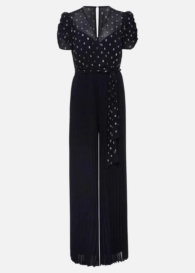 Women Phase Eight Occasion Dresses Molli Spot Pleated Jumpsuit Navy