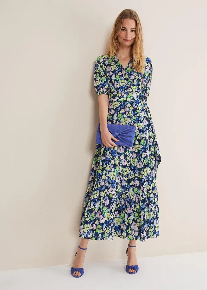 Women Phase Eight Occasion Dresses Morven Floral Maxi Dress Navymulti